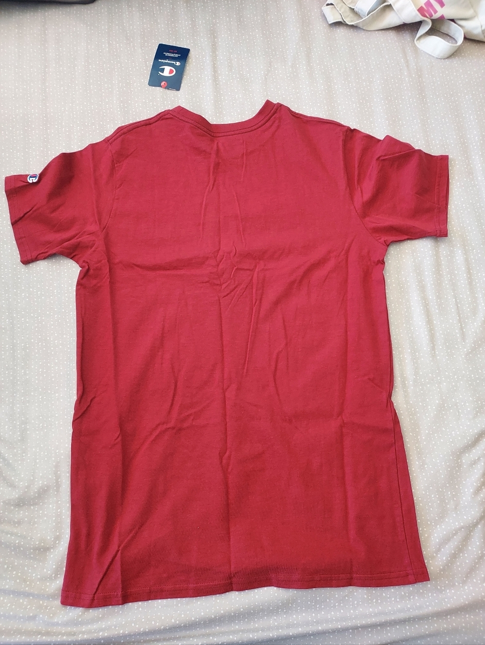 Champion Red Tee with Yellow Embroidered Lettering - Picture 2 of 3